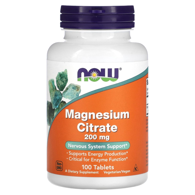 NOW FOODS MAGNESIUM CITRATE 200mg 100 таблеток NS31070